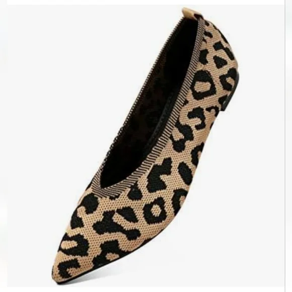 cundo Women’s Pointed Toe Flat Shoes Knit Texture Slip-On Ballet Loafers Shoes - Picture 2 of 8